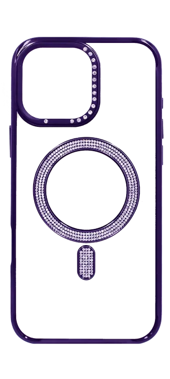 Чохол-накладка Electroplating Diamond Magsafe для iPhone 16 Pro Max purple