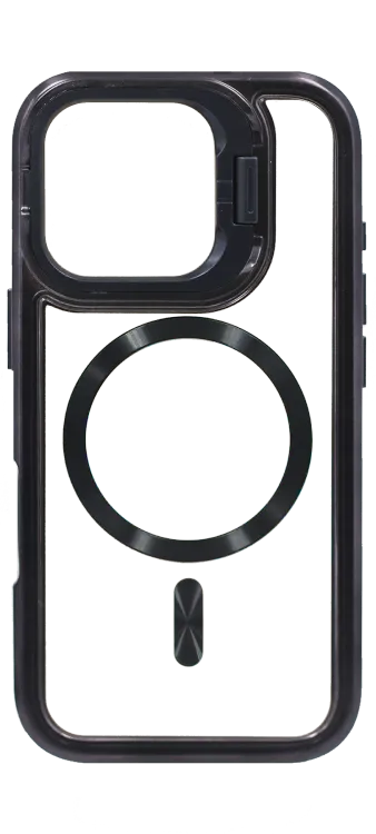 Silicone case Electroplating Magsafe StandCam for iPhone 16 Pro Black