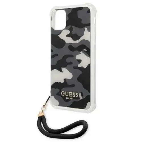 Guess case for iPhone 11 GUHCN61KSARBK black hard case Camo Collection