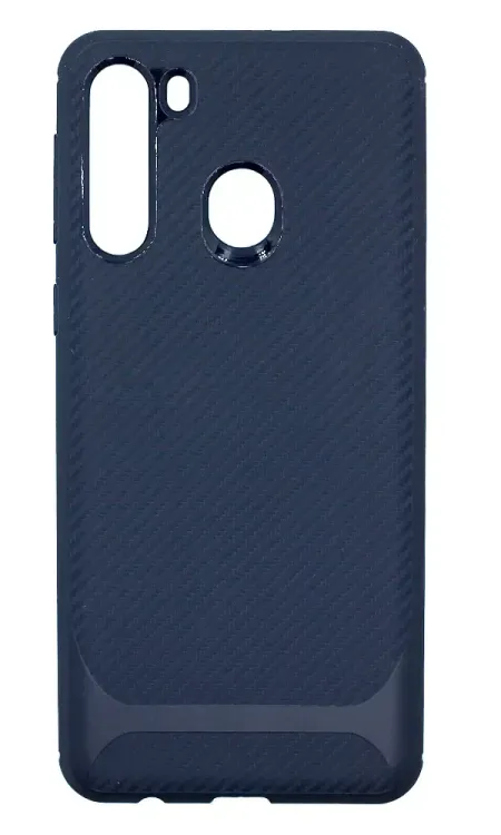 Carbon Silicone Case 2 for Samsung A51 SM-A515F Dark Blue