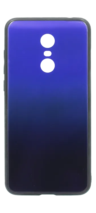 Cover-plate Glass Gradient + Border Silicon for Samsung J8 2018 SM-J810F Blue