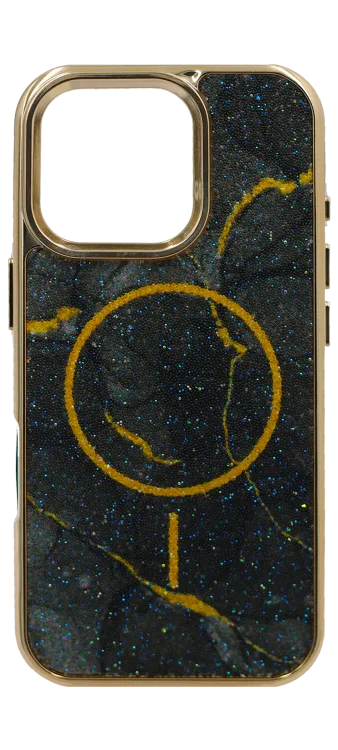 Чохол-накладка Glitter Marble MagSafe для iPhone 16 Pro Black