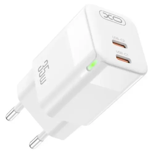 Power Adapter 2Type-C XO CE07 PD 35W White