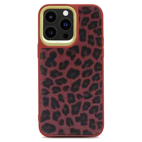 kajsa Glamorous Collection Leopard pattern back case iPhone 14 Pro Max - 6.7'' Red 3-GLE-I14P6.7-RD