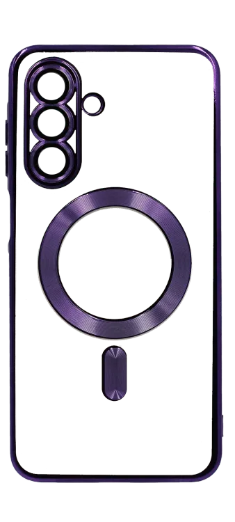 Silicone case Chrom Border Magsafe Samsung A16 SM-A165F Purple