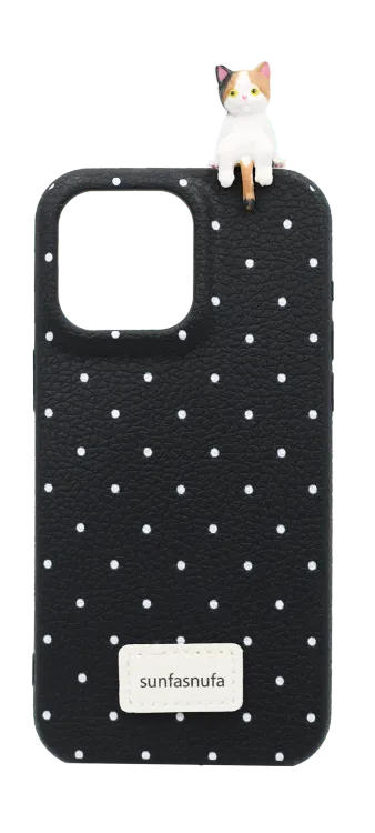 Чохол силіконовий Dot Cat 3D для iPhone 14/13 Black
