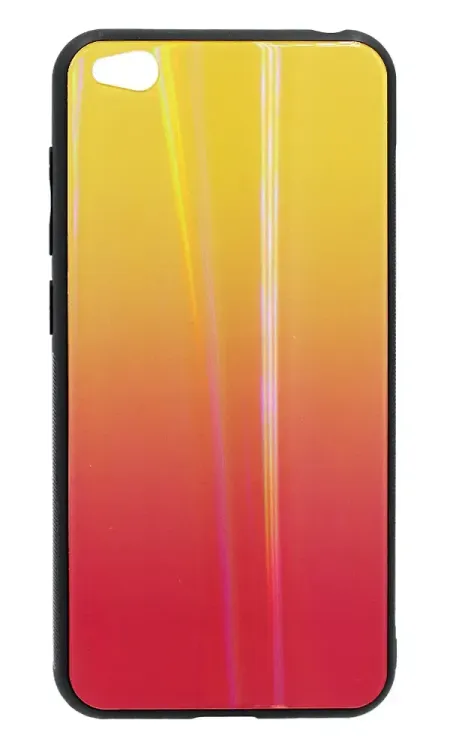 Чохол-накладка Glass Gradient + Border Silicon Samsung M20 SM-205F Yellow / Pink