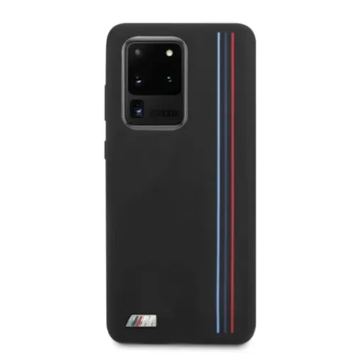 BMW M LIQUID SIL METAL LOGO & TRICOLOR LINES Samsung S20 Ultra SM-G988B BLACK (BMHCS69SIVTBK)