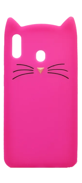 Чохол силіконовий 3D Animal Samsung M20 SM-205F Cat Magenta