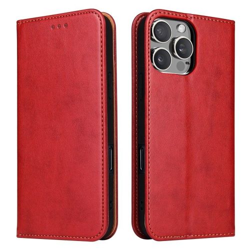 Чохол-книжка Genuine Leather Smart Pro для iPhone 14/13 maroon
