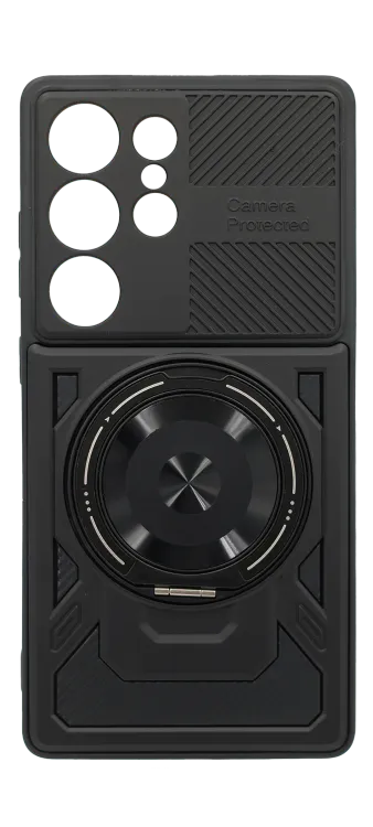 Hybrid New + Big Ring Cover for Samsung S24 Ultra SM-G928B Black