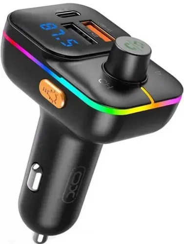 Автомобільний FM transmiter XO BCC09 2USB-A/USB-C 25W 3A Black