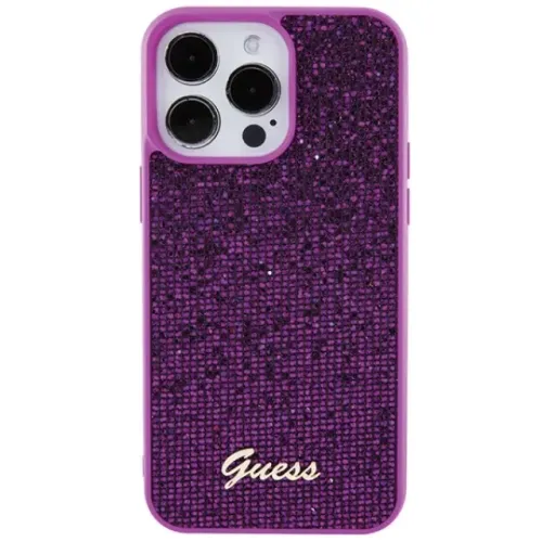 Guess GUHCP15XPMSDGSF iPhone 15 Pro Max 6.7" fuschia hardcase Disco Metal Script