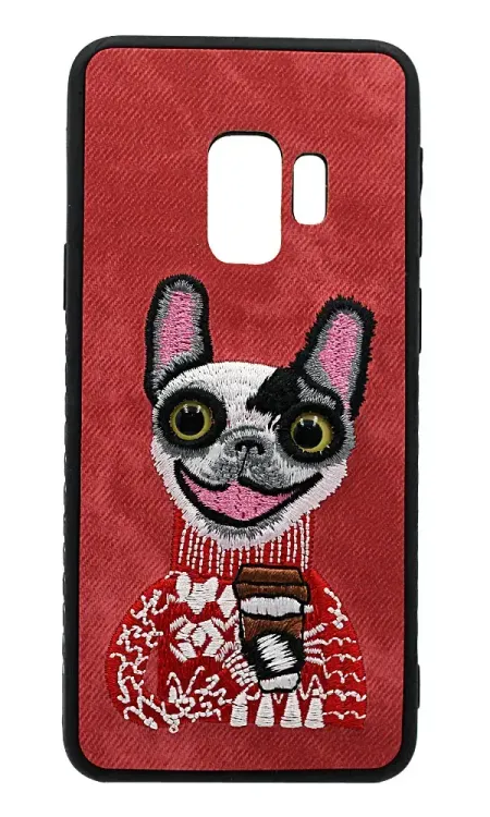 Чохол-накладка Animal Eyes для Samsung J8 2018 SM-J810F Textile Funny Dog Pink