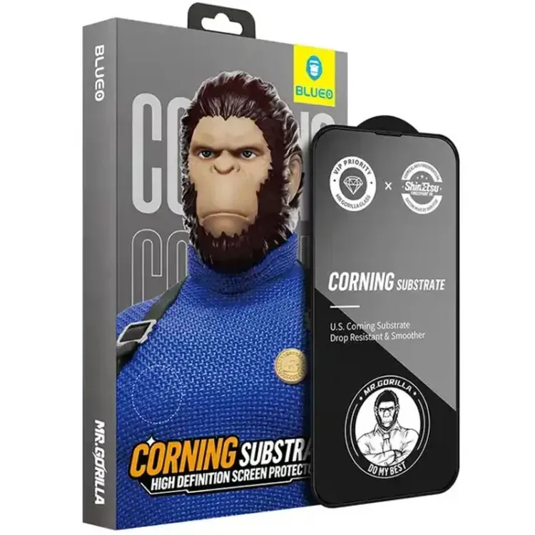 Захисне скло 2.5D Blueo Corning для iPhone 17 Pro Max / 16 Pro Max Black