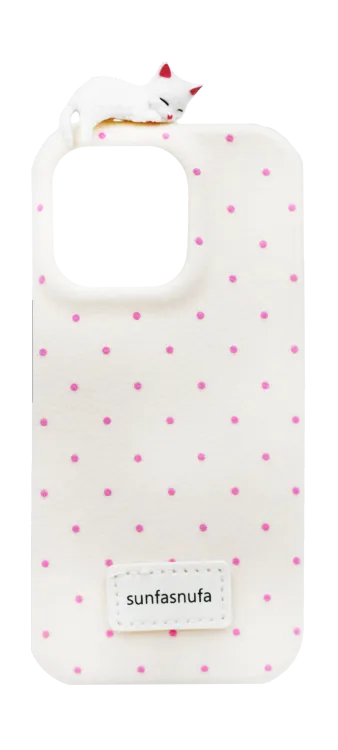 Чохол силіконовий Dot Cat 3D для iPhone 16 Pro White