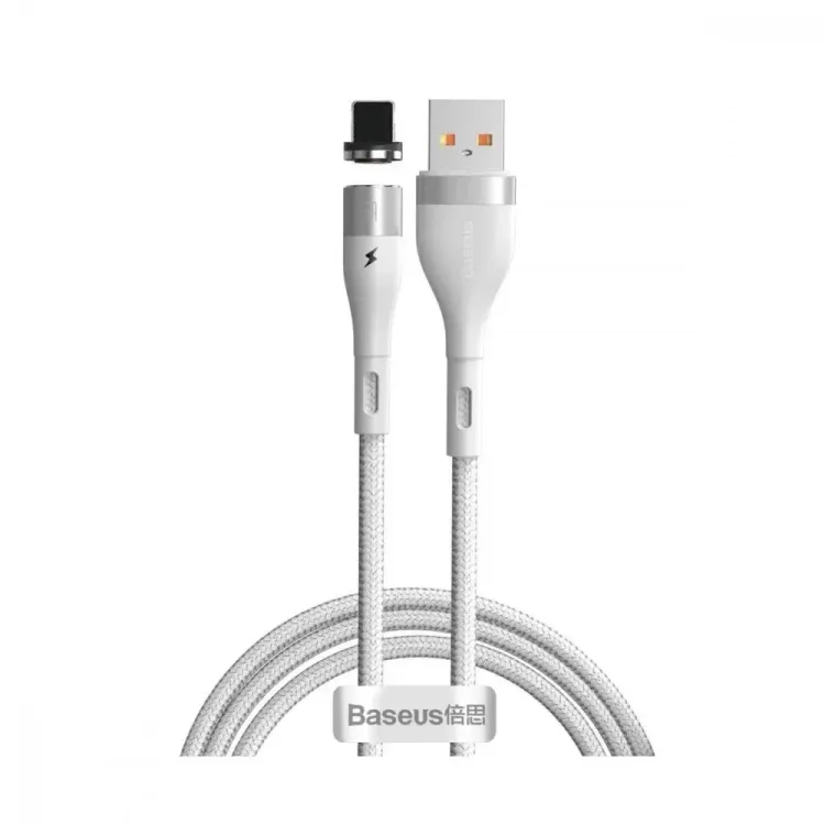 Cable 1m Baseus Zinc Magnetic Safe Fast Lightning White (CALXC-K02)