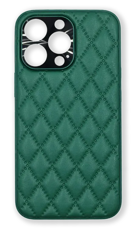 Чохол-накладка Leather Romb для iPhone 13 Pro Green