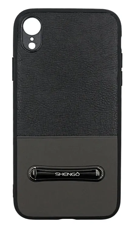 Чохол-накладка Shengo Leather + Stand для iPhone XR Black