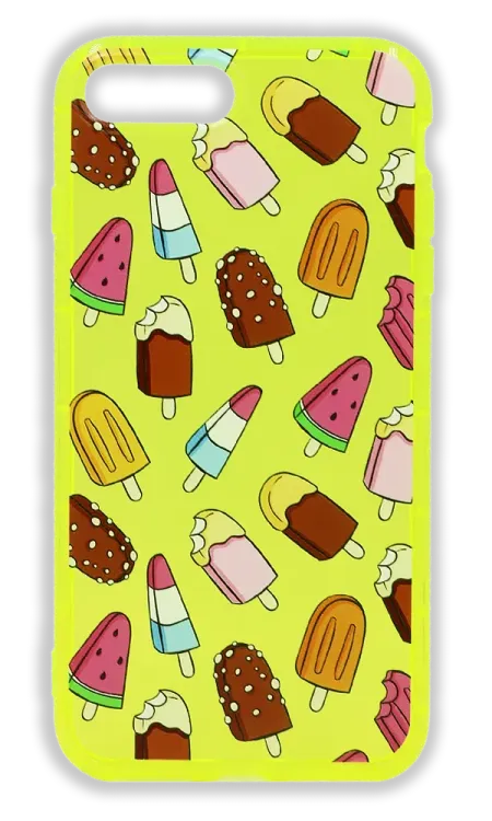 Silicone case Print Summer Time Ice Cream for iPhone 8/7 Plus Yellow